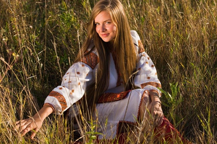 Model Women in Slavic costumes in Sheffield
