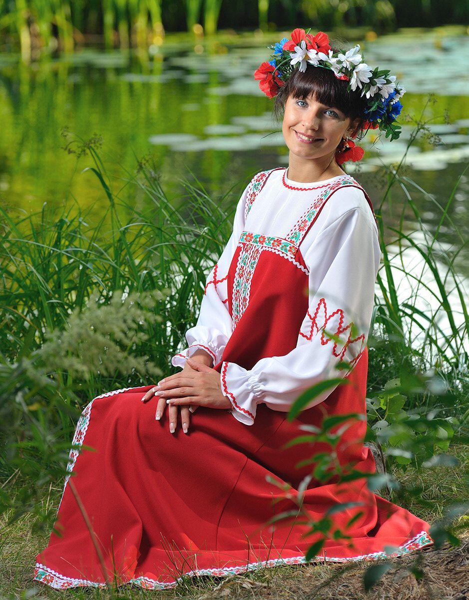 Beautiful girl Girls in Slavic costumes in Sheffield